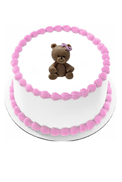 Pasta9 Şeker Hamurundan Pasta Tamamlayıcı Süs Kahverengi Ayıcık Modelli Figür