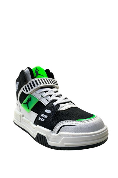 Cool King Ortopedik Erkek Çocuk Siyah/Yeşil Bilekli Sneaker