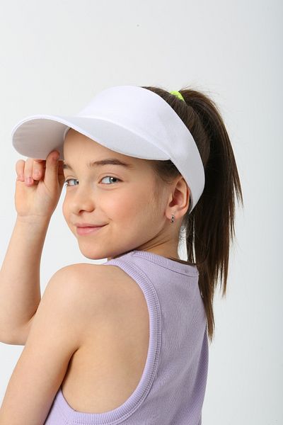MARBERRY 10-18 Years Unisex White Tennis Visor Hat