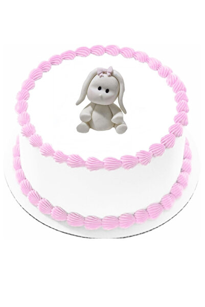 Pasta9 Şeker Hamurundan Pasta Tamamlayıcı Süs Tavşan Modeli