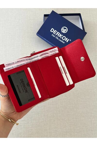 DERKON Red nova Genuine Leather Women's Wallet