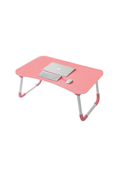 Microcase Portatif Atlantik Çam MDF Laptop Sehpası Katlanabilir Çalışma Masası Kahvaltı Masası AL4020 Pembe