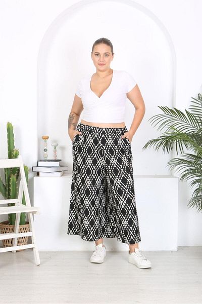 EMEZ Black Diamond Patterned Skirt - Overpants
