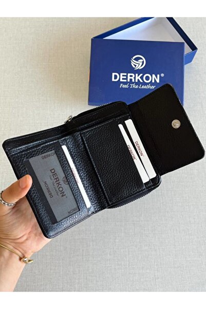 DERKON BlaCk nova Genuine Leather Women's Wallet