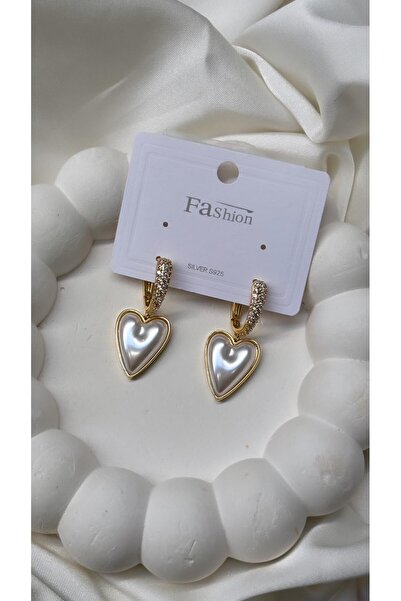 Accessories Özel Seri Sedefli Kalp Model Çelik Küpe