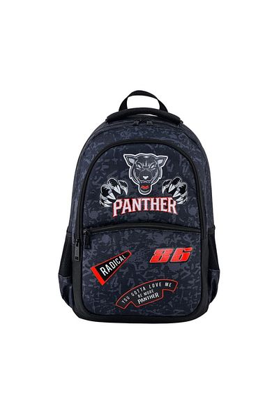GENC DIJITAL BASKI PANTHER 86 Μαύρη Σχολική Τσάντα - PT-9819