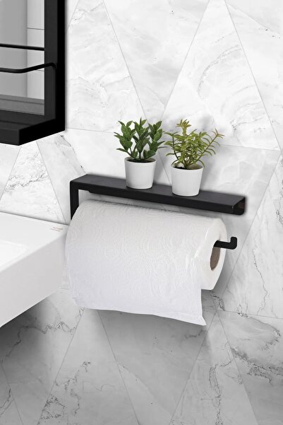 JaguArt Modern Metal 3'lü Set Raflı Banyo Mutfak Havlu Askılığı Rulo Havlu Askılığı Tuvalet Kâğıtlığı