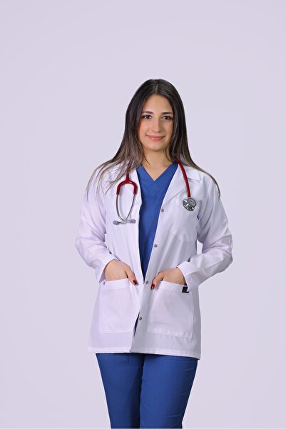 HGM Collection Kadın Uzun Kol Klasik Yaka Medikal Önlük Doktor Hemşire Ezcacı...