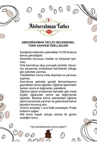 Abdurrahman Tatlıcı Turkish Traditional Coffee with 100 g