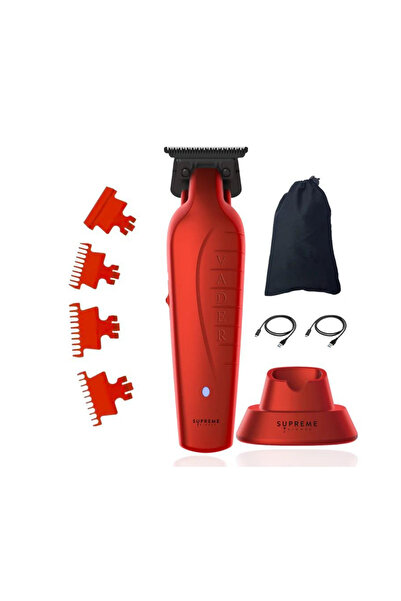 Supreme Trimmer Kırmızı Vader Trimmer Tıraş Makinesi Saç Sakal Kesim Çizim Dl...