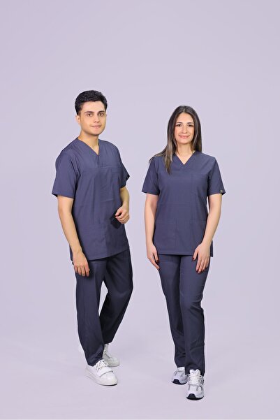 HGM Collection Unisex Anthracite Classic Leg Lycra Doctor Nurse Jersey Medica...
