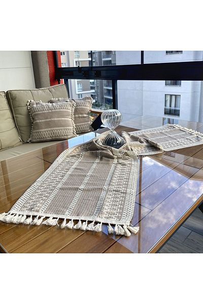 nonamino Βαμβακερό σάλι μοτίβο Lace Mesh Runner 35x150