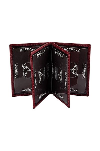 Garbalia 100% Handmade Crazy Leather Minimal Claret Red Card Holder