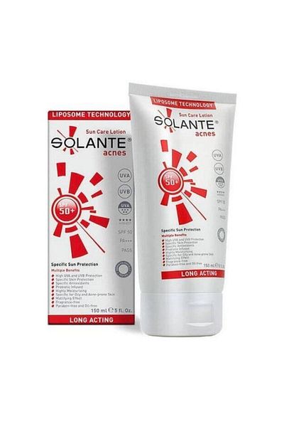 Solante SPF 50+ 150 Ml Acnes Sunscreen - Special for Oily and Acne Prone Skin