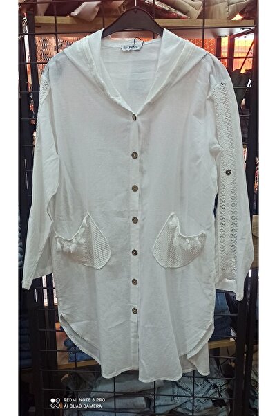 caddegiyimpendik Otantik Beyaz Keten Tunik