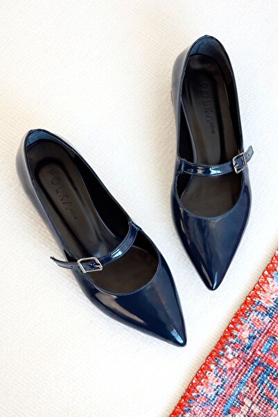 POLKA STORE Stylish Pointed Toe - Short Block Women's Shoes with Closed Back Helmet