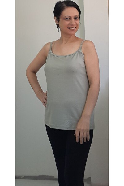 Mertcan Butik Green Combed Cotton Viscose T-Shirt - Rope Strap