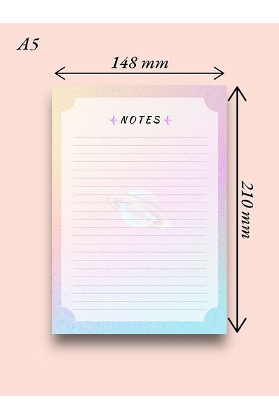 Mirya Notes Bloc de note A5 cu model de planetă colorată - Bloc de note