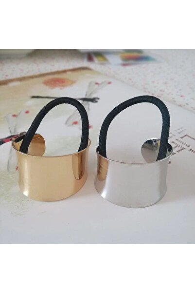 Rachel Silver Metal Vintage Buckle - Elastic Ponytail Buckle