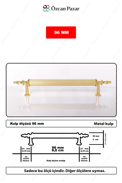 ÖZCAN PAZAR Asos Lite Dolap Kulp Mutfak Kulp Altın Çekmece Kulp Gold 096