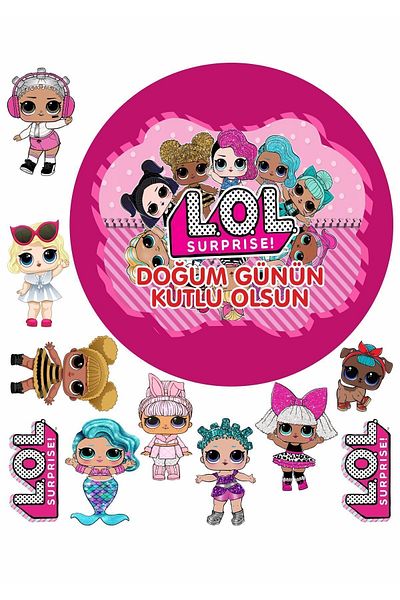 printiks Lol Doll 11 bucăți ornament comestibil scris pe tort prăjituri cupcake zahăr plastilină imprimare hârtie