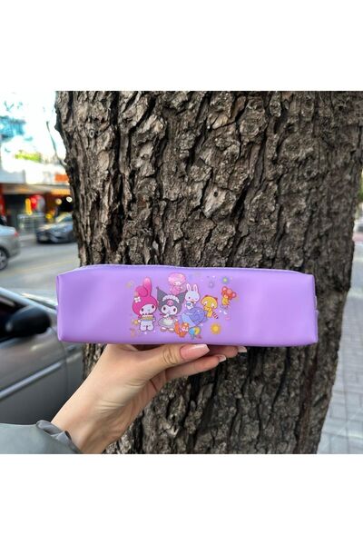 facnspt Кавайи Санрио лилаво калъфче за моливи от изкуствена кожа