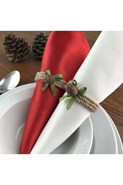 Fancyagnes Handmade Polished Natural Baby Pinecone Detailed Straw Sack Rope N...