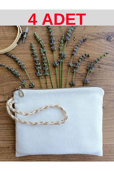 fabricorg 4 PiecesDuckClothPunchClutch - Wallet Hand Bag (20x15 Cm)