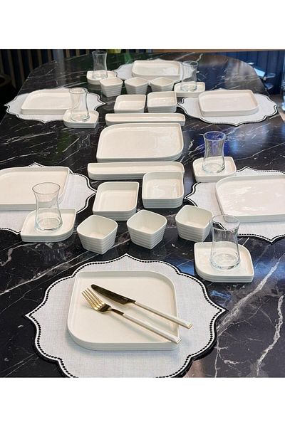 Onedekor 25 Piece Porcelain Breakfast Set - Machine Washable