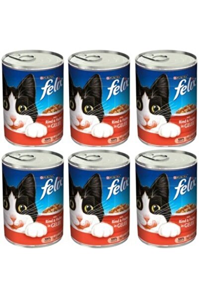 FELIX Sığır Etli Konserve Yetişkin Kedi Maması 6 X 400 gr