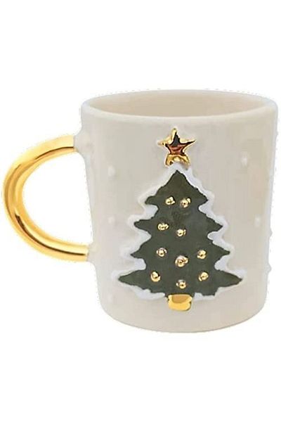 Decoralia 24 Carat Gold Embroidered, Pine Wood Embossed, 100% Handmade, Gift Double Turkish Coffee Cup 1