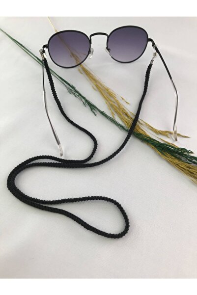 Fancyagnes حبل النظارات مصنوع يدويًا منسوج باللون الأسود بتصميم أنيق