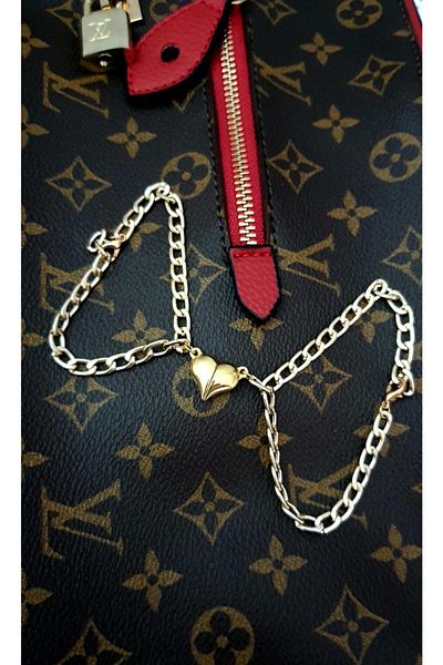fullcontrol Unisex Gold Plated Anti-tarnish Heart Magnet Love Bracelet Double Couple Bracelet Best Friends