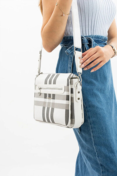 Just Polo Plaid Patterned Women's Hand and Shoulder Bag -239002MH