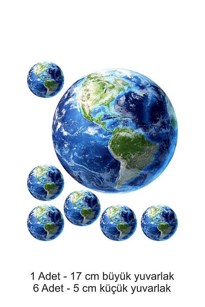 Atölye7Tasarım World 7 bucăți rotund comestibil pentru tort, prăjituri, cupcake, zahăr, pastă, imprimare hârtie