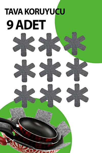 Vwear 9 Adet Kalın Tava,Tencere Ve Bor Cam Koruyucu Düzenleyici Çizdirmez Ely...