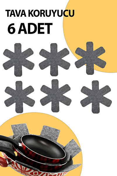 Vwear 6 Adet Kalın Tava,Tencere Ve Bor Cam Koruyucu Düzenleyici Çizdirmez Ely...