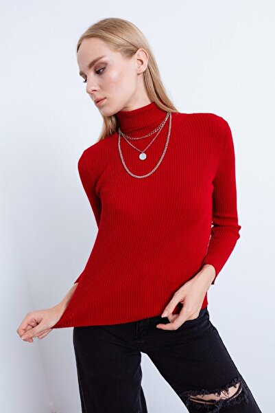 intermodaclub Women's Turtleneck Body 131175 Red