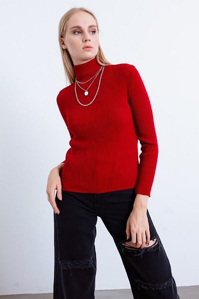intermodaclub Women's Turtleneck Body 131175 Red
