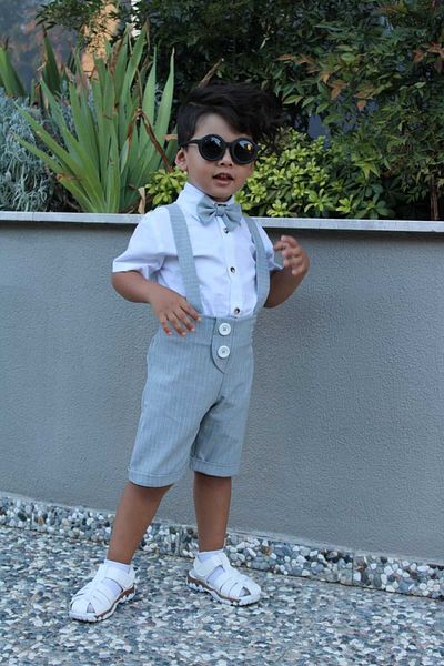 Z KİDS Gray Two-Button Salopet