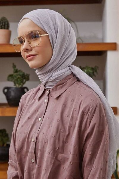 Şalland Bürümcük Lila Rengi Şal (ÜTÜ ISTEMEYEN HAFİF YAPISI, HAVA ALAN ÖZEL D...