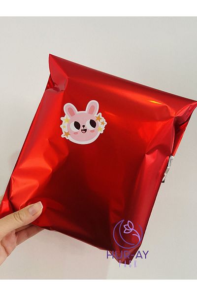 HUR-AY PACK 17x25 CM LUX Κόκκινο Μεταλλικό Τσάντα Δώρου - 10 Τεμάχια