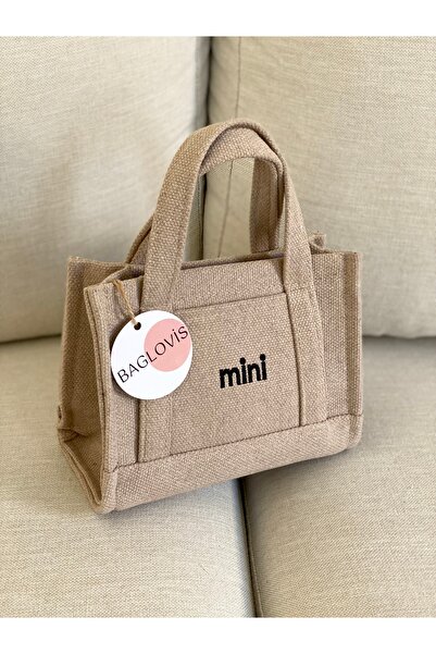 BAGLOVİS حقيبة كتف قماش صغيرة مطرزة