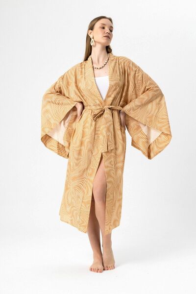 Jadeandmate Sand Beige Kaftan Kimono