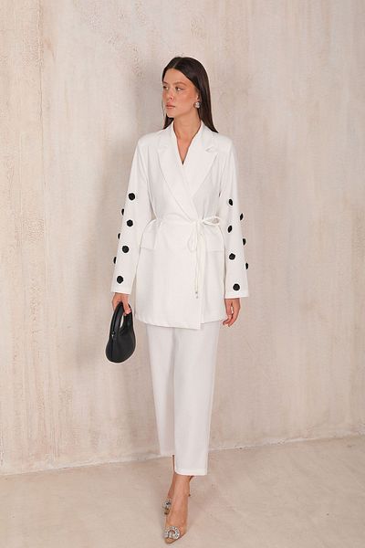 Melike Tatar 32-2089 Model White Floral Patterned Set