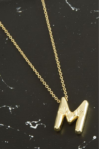 HerşeyVarBurda Gold Colored 3D Letter Balloon Necklace