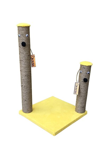 BRT Pet Double Cat Scratching Post - Yellow [Energy Class A+]