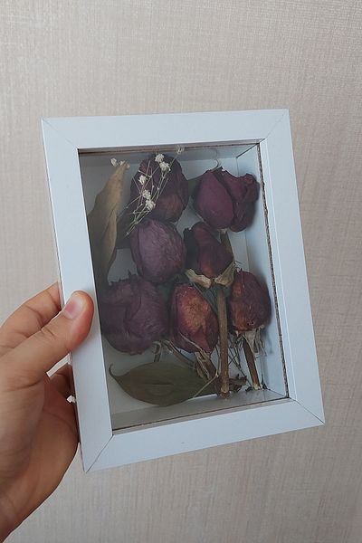Verda Çerçeve 15x20x5 cm Πλαίσιο μνήμης New Fashion Flower - Κουτί με βαθύ τριαντάφυλλο
