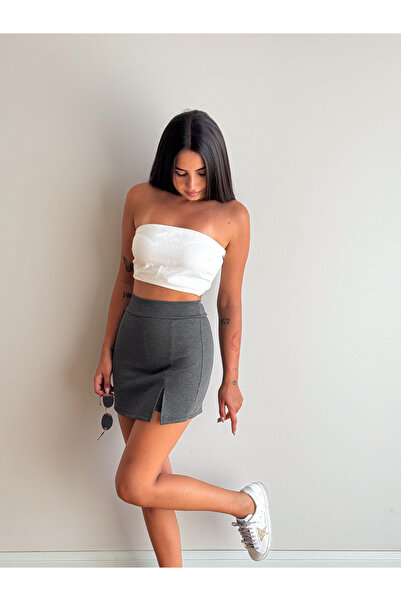 Slim'N Lift Gri Şort Etek