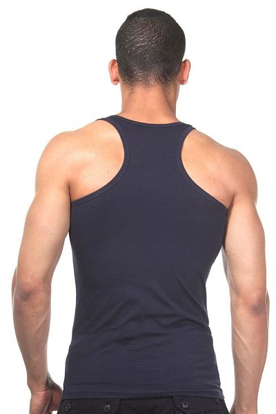 darkzone Men's Navy Blue Cotton Tank Top